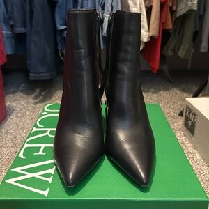 J. Crew Pointed Toe Ankle Boots Leather Black Size 10. Worn once.